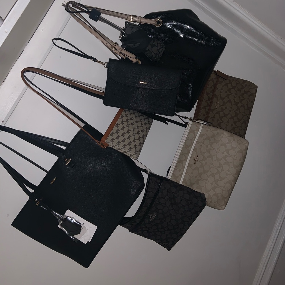 Coach BAGS, MK Fanny Pack, Black Hand Bag Bundle